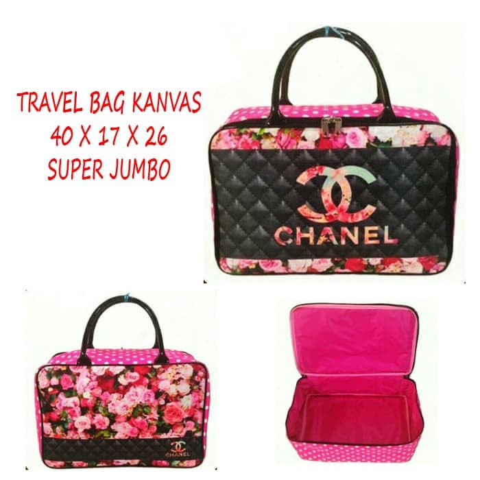 Tas Travel Bag Kanvas GUCCI LV CHANNEL JUMBO 40 x 17 x 26