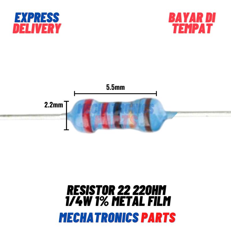 [PAS-0030] 10X RESISTOR 22 22OHM 1/4W 1% METAL FILM