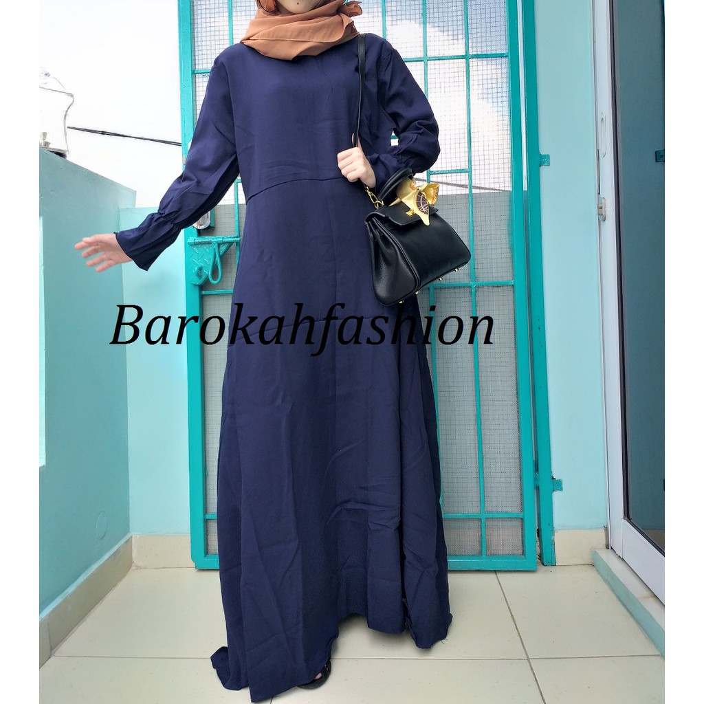 Gamis Muslim Murah Bahan Moscrepe Busui Sleting Depan Fit To XL