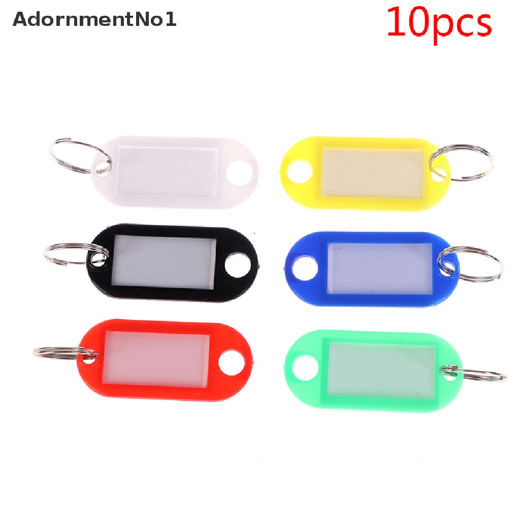 (AdornmentNo1) 10pcs / Set Gantungan Kunci ID Card / Name Tag Bahan Plastik Untuk Aksesoris Koper
