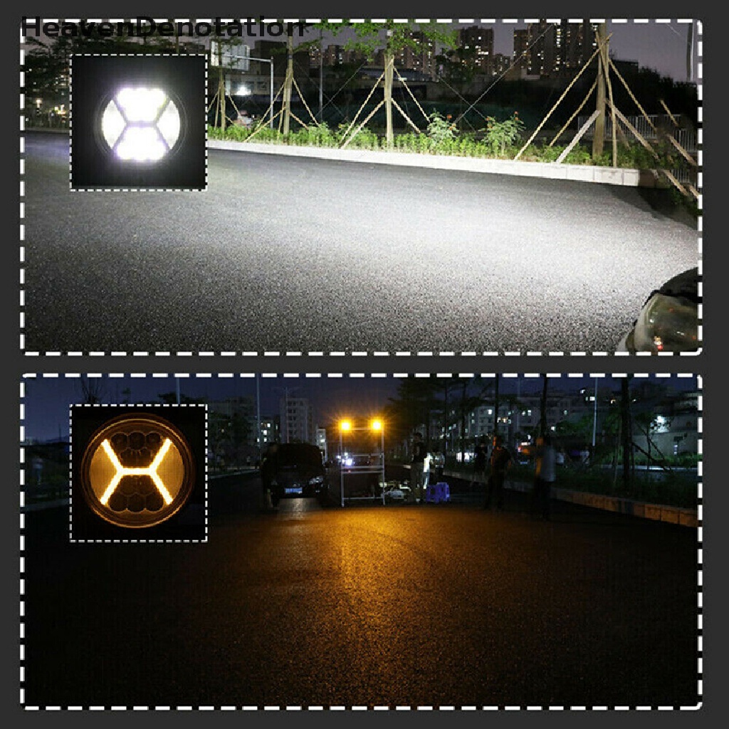 (Heavendenotation) Lampu Sorot Led 117w 6000k Bentuk Bulat Warna Amber Untuk Drl / Fog Lamp Mobil