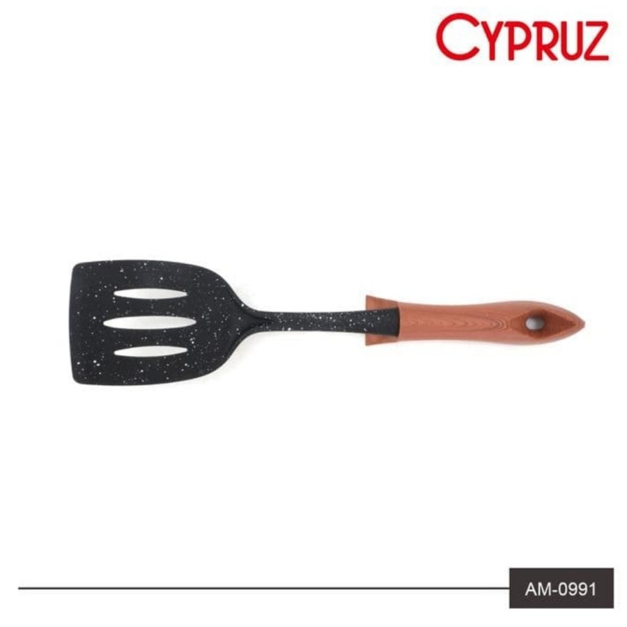 CYPRUZ AM 0991 - Utensil Turner Lubang Gagang Kayu