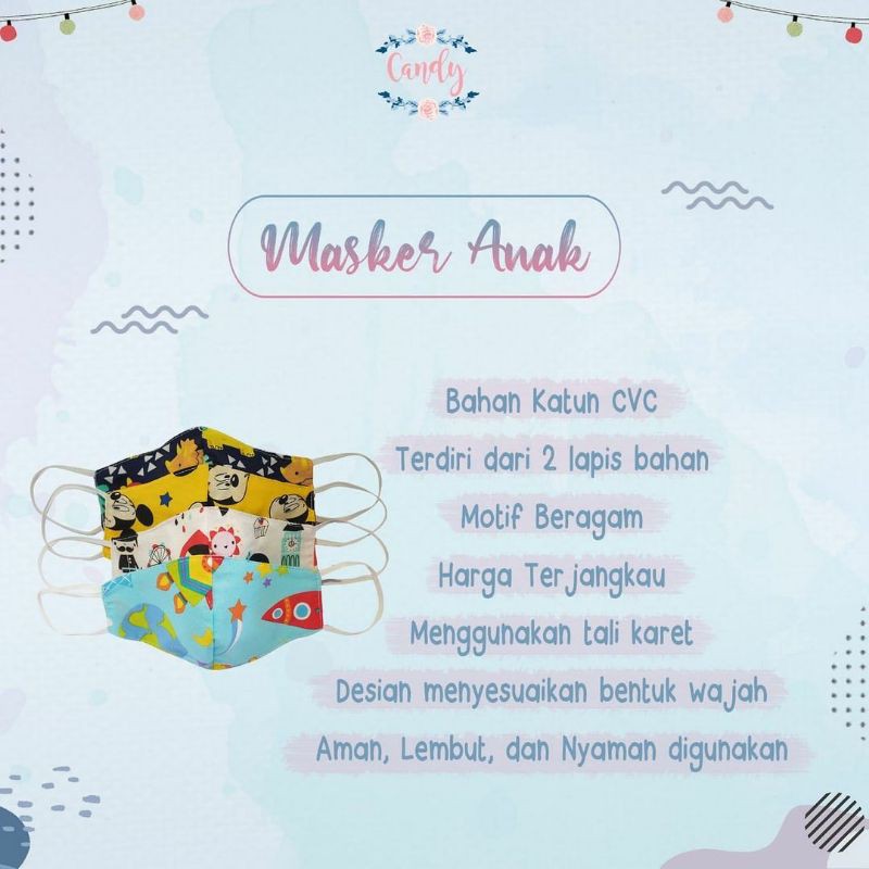 Masker Anak Motif Kekinian ( 2 lapis )