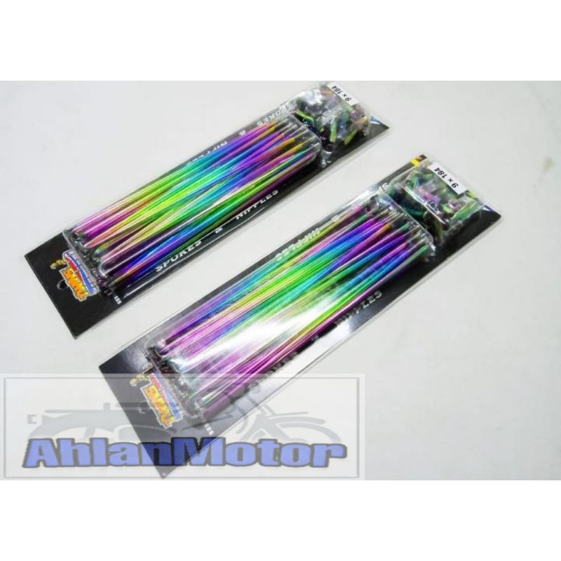 Ruji PELANGI 1 RODA 36 PCS/RUJI PELANGI MURAH /RUJI RODA MURAH /JARI -JARI VELG PELANGI