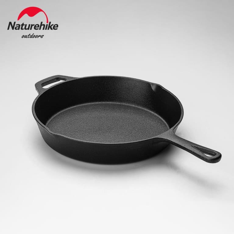 CAST IRON FRYING PAN 10 INCH NATUREHIKE NH20CJ018 // WAJAN CAMPING GLAMPING BAHAN ANTI KARAT