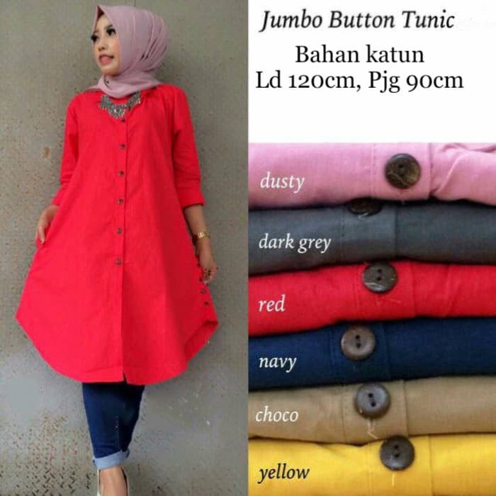 Gamis Gaul 2020 Baju Gamis Wanita Terbaru Emma Army Berkualit TS183 Baju Tunik Jumbo Wanita Muslim