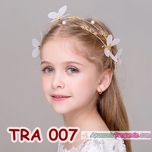 Aksesoris Bando Rambut Kupu Emas - Tiara Pesta Anak Modern - TRA 007