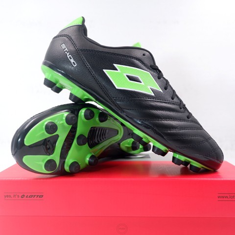 Sepatu Bola Lotto Stadio 300 II FG All Black Spring Green L57748-1NI Original BNIB