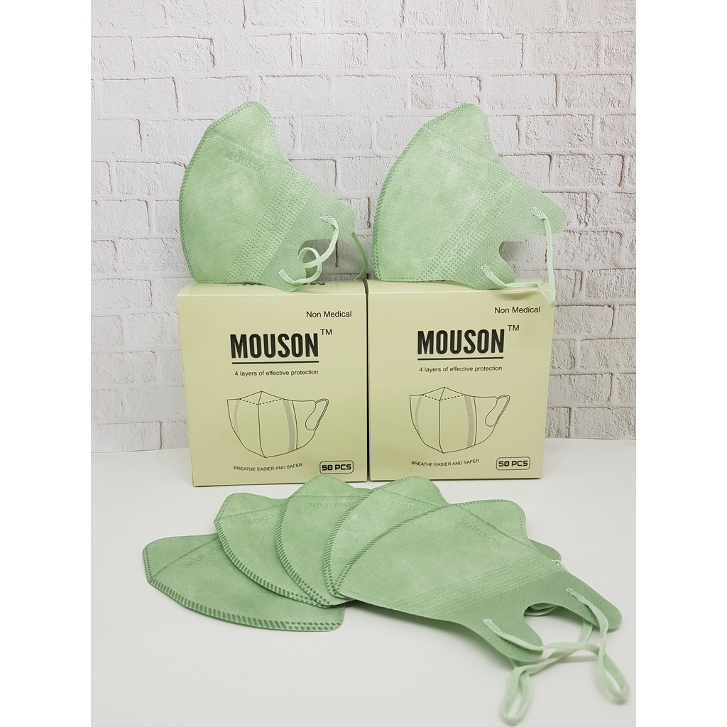 ENZ ® MASKER DUCKBILL DUCK BILL MOUSON EMBOS PREMIUM 4PLY 4 PLY HITAM PUTIH MIX WARNA ISI 50 PCS UKURAN DEWASA 1028