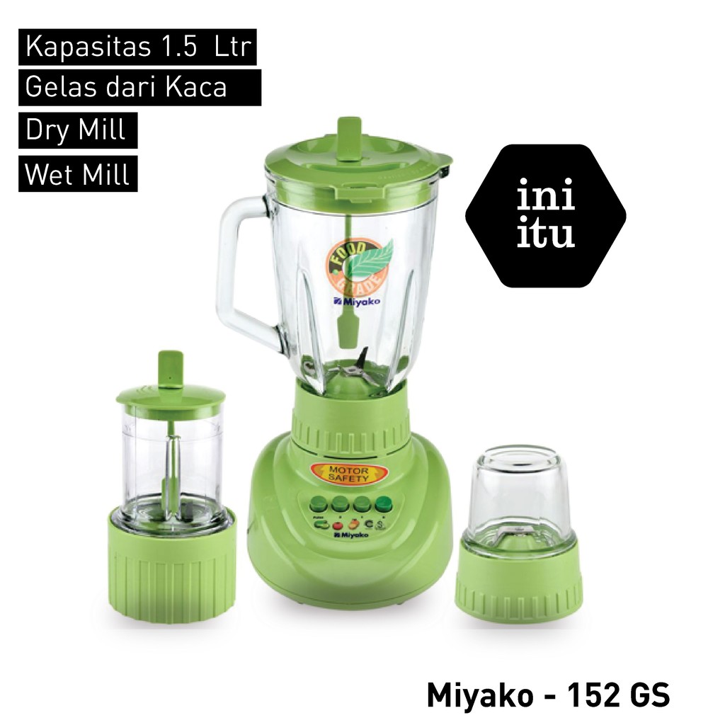 [ Miyako ] Blender Kaca Miyako 152 GF - 3 in 1 - [ 1.5L ]