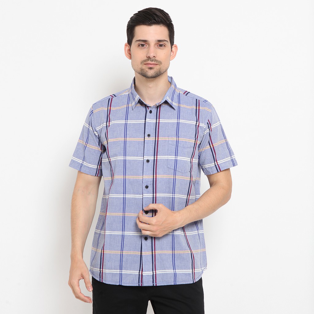Police Kemeja Kotak  kotak  Slim Fit Pria 6143961344 Biru  