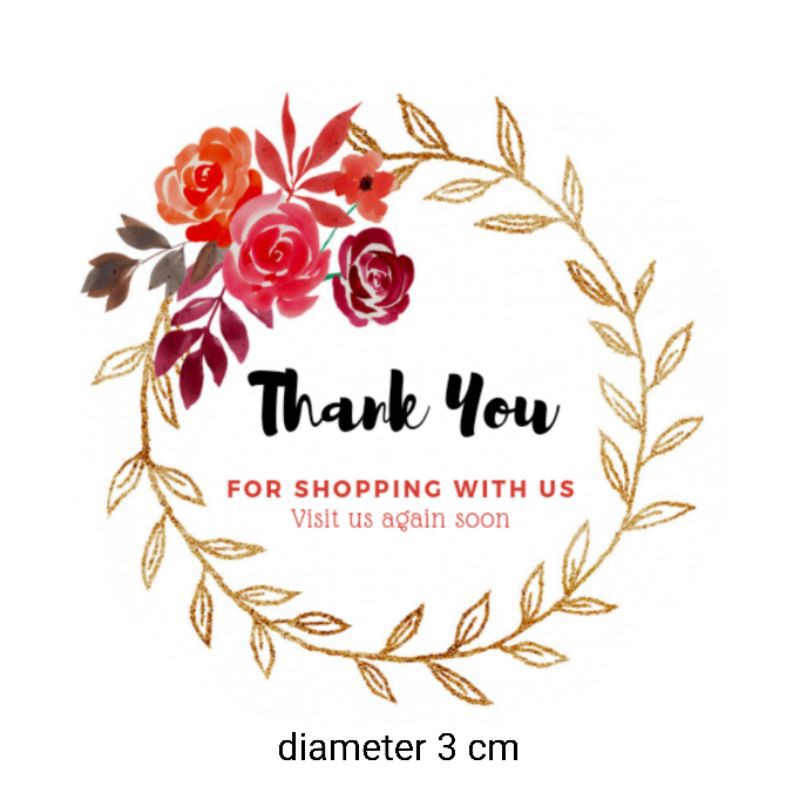 TERMURAH 100 pcs Stiker Label Thank you / Sticker Label Thankyou / Stiker Jualan online-D 50 pcs