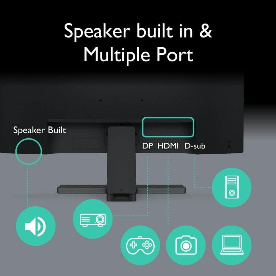 [tanpa palet kayu] Monitor BenQ GW2480 24&quot; IPS FHD B.I.+ Eye Care  Technology with Built-in Speaker | GARANSI RESMI