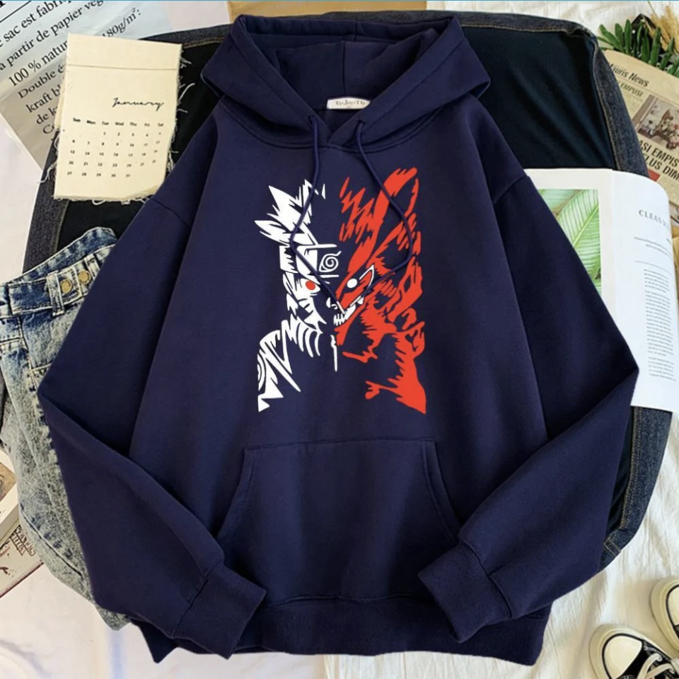 WOLF NARUTO Jumper Hoodie II Sweater Hoodie Anime II Sweter Oblong Topi II SIZE M - XL ( Pria &amp; Wanita / Anak &amp; Dewasa )