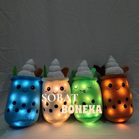 Boneka boba led 35cm murah boba ice cream terbaru bisa menyala