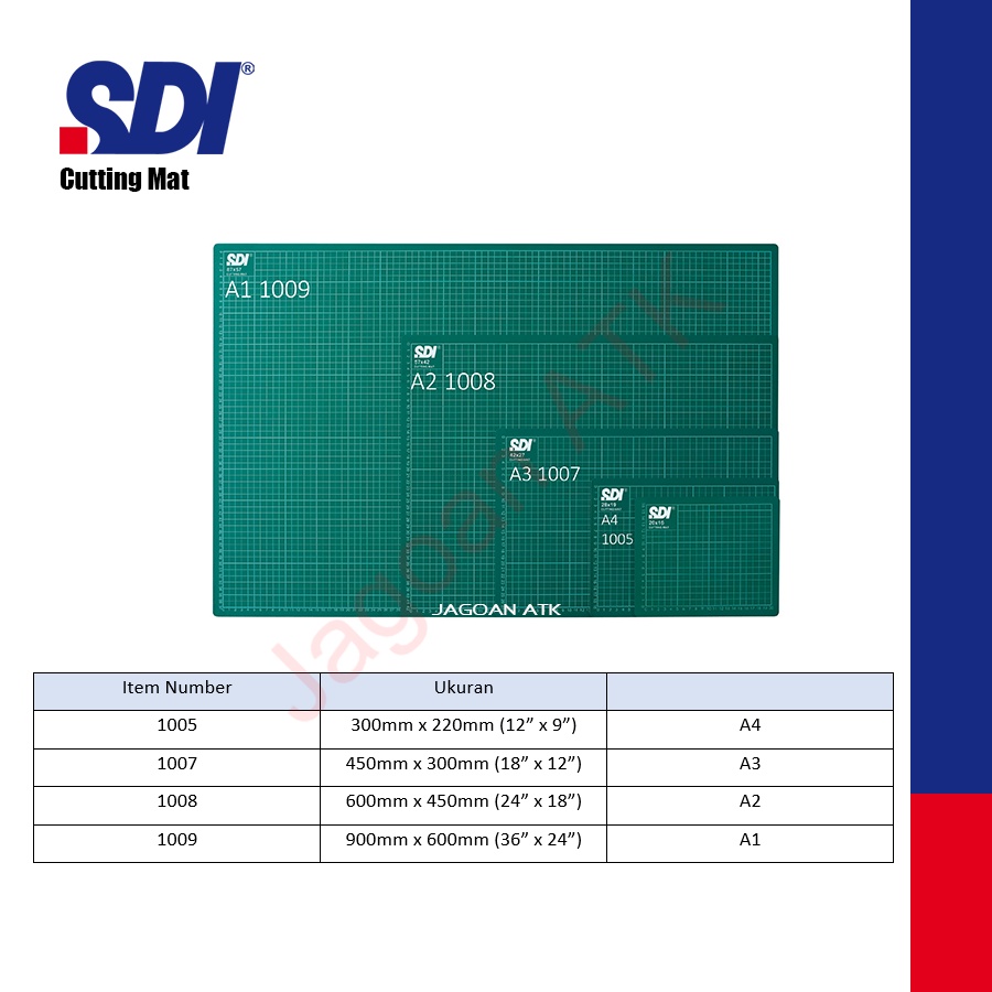 

Cutting Mat/Alas Potong Ukuran A3 Sdi 1007