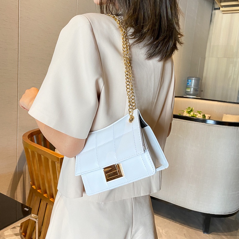 618 Tas sling bag wanita model kotak kotak bahan pu leather kualitas import harga grosir