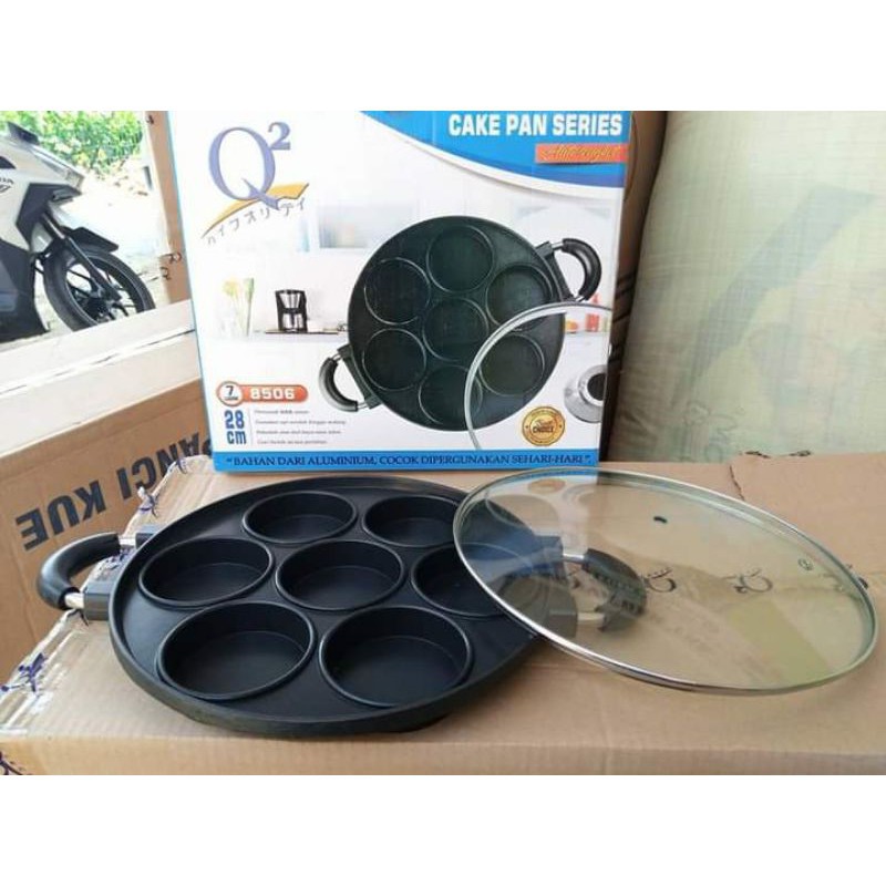 Q2 8503 WAJAN CETAKAN KUE CAKE PAN TEFLON 10 15 LUBANG DIAMETER 24CM PUKIS MARTABAK MINI TAKOYAKI