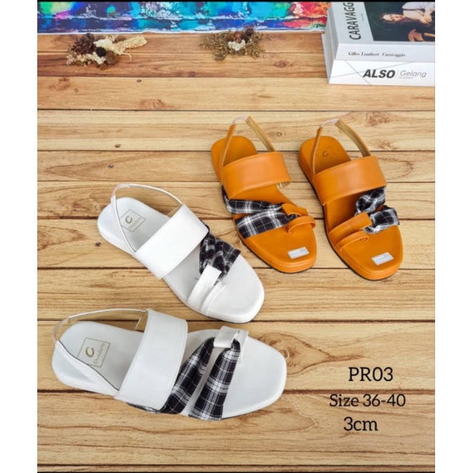 ABBUSHOES PR 03 sandal spon tali kotak erina