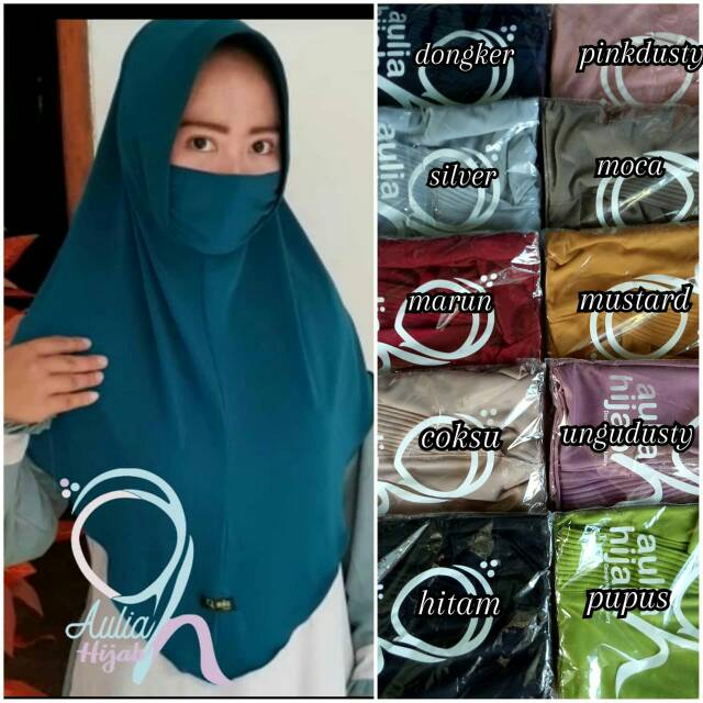 Aulia Niqob Pad jilbab instant jilbab masker hijab fashion wanita semarang demak