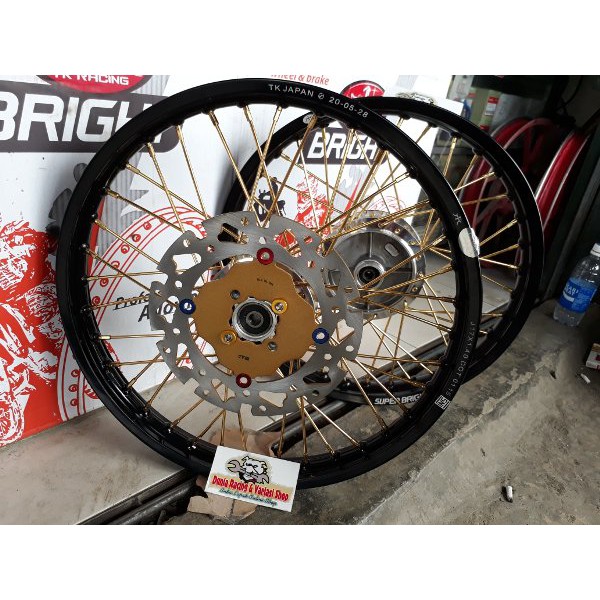BRILIANT Velg TK japan 140x17 160x17 paket komplit motor Ninja R.ninja RR.satria fu dll.bonus