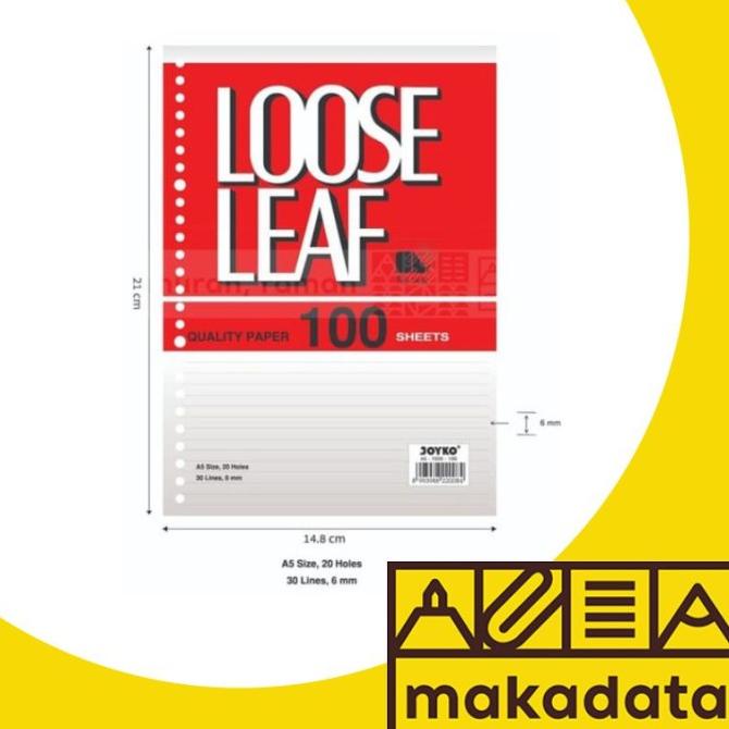 

Silahkan Order] KERTAS BINDER | LOOSE LEAF JOYKO A5 100 LEMBAR