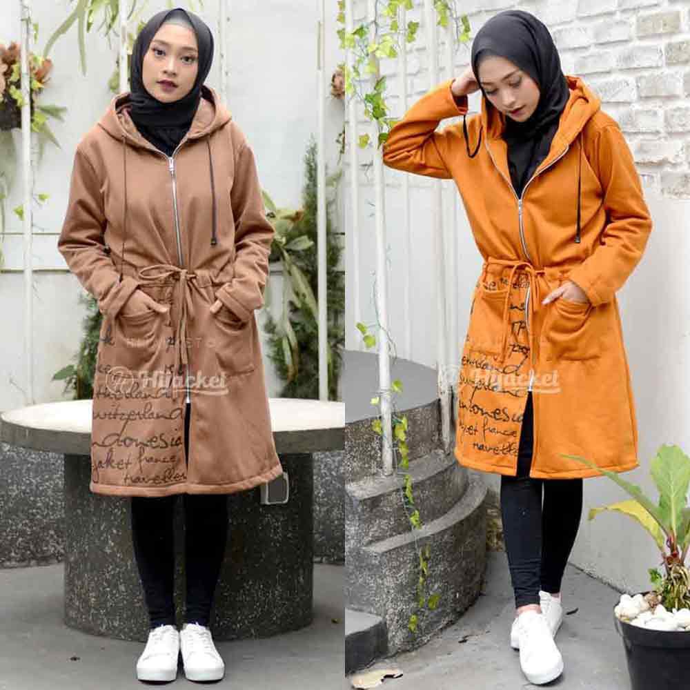 Jaket Jacket Hoodie Panjang Wanita Cewek Muslimah Hijabers Kekinian Terbaru Fleece Hijacket UB-2