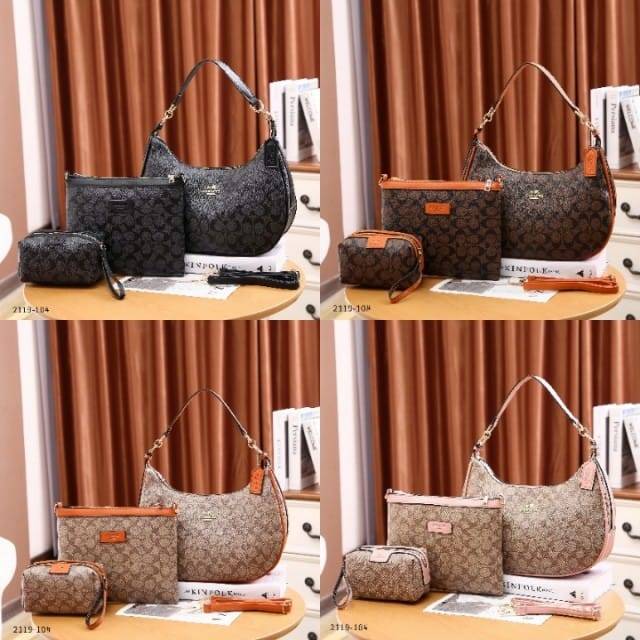 Tas Coach 3IN1 bahan kulit 2119-10 premium 30cm