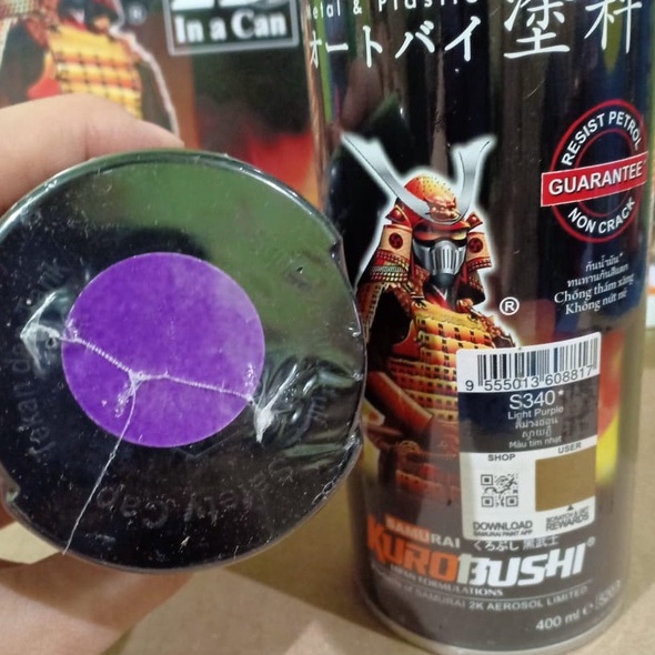 Samurai Paint Kurobushi Cat Semprot Pilox Pilok Ungu Metalik / Light Purple (S340*) 400ml