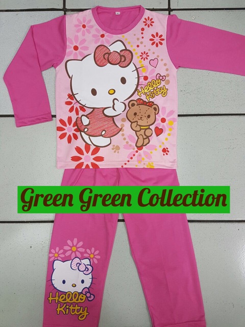 Piyama Kaos Hello Kitty Merah/Pink