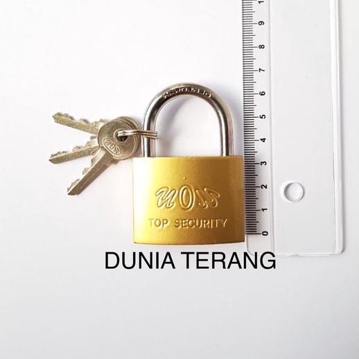 Gembok Besi Cat KUNING VION 50 mm - Gembok Rumah Pagar Toko 50mm - Kuningan Iron Padlock 50 mm