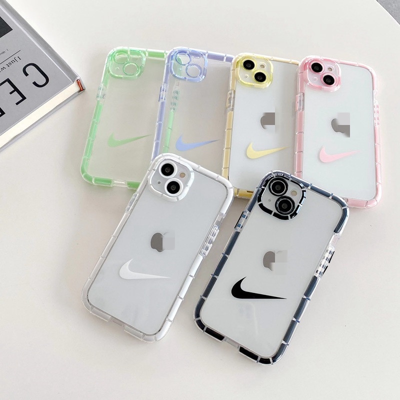 Bersinar Pada Malam Silikon Soft Case iP iPhone 13 Pro Max Black Nike Logo Couples Bumper Bening Sederhana Pink ADIDAS