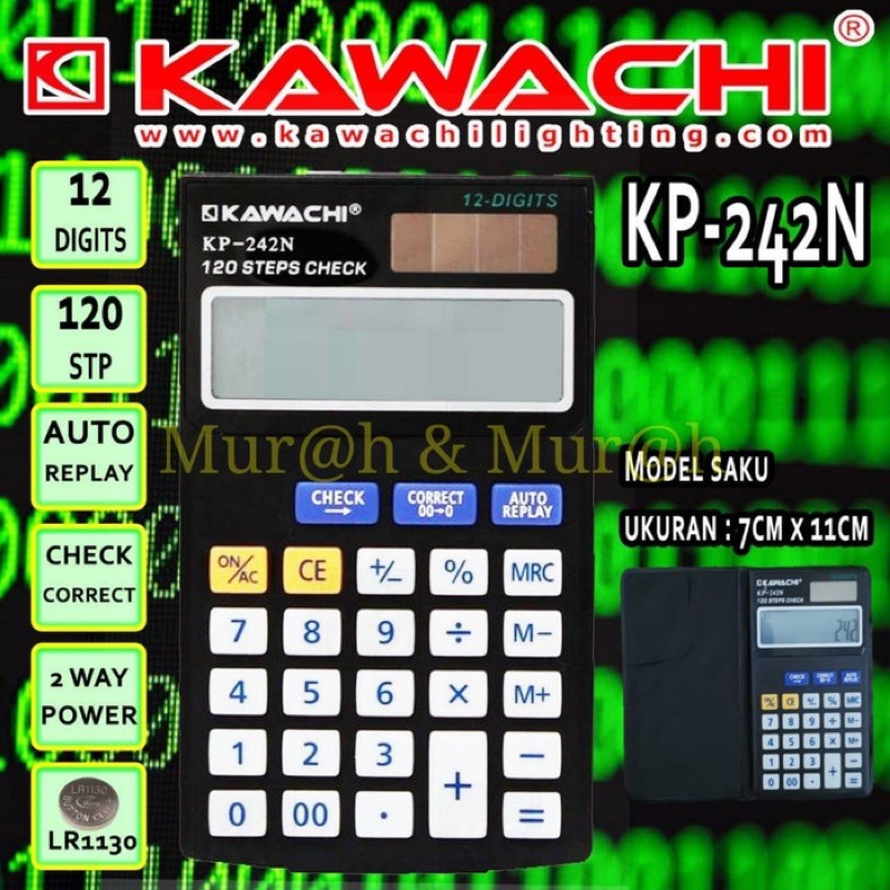 

KALKULATOR MINI MURAH PAS KANTONG MERK KAWACHI KP-242N