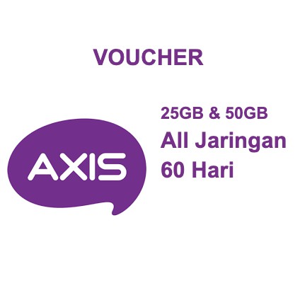 Voucher Axis 10gb , 25gb dan 50gb semua jaringan 60 hari