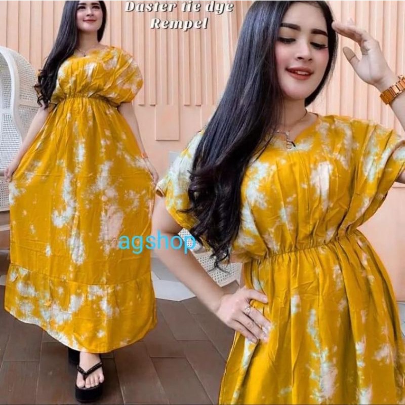 Daster Bisui Jumbo Panjang - Daster Manohara Panjang - Daster Tie Dye Terbaru - Dress Manohara