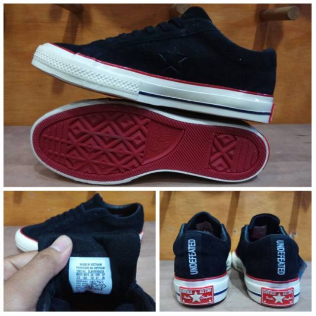 SEPATU CONVERSE 1970S ONE STAR CLASSIC BLACK - ORIGINAL PREMIUM -  hitam list merah BNIB