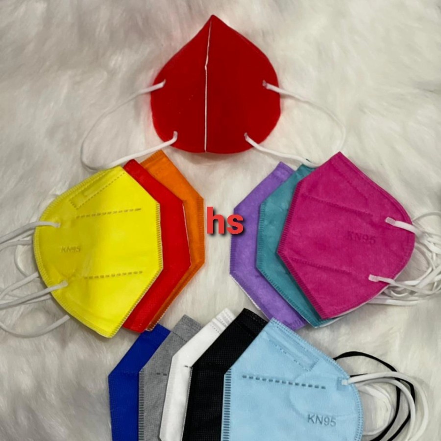 MASKER KN95 RAINBOW MASKER KN 95 PELANGI WARNA WARNI CAREION 5PLY MIX