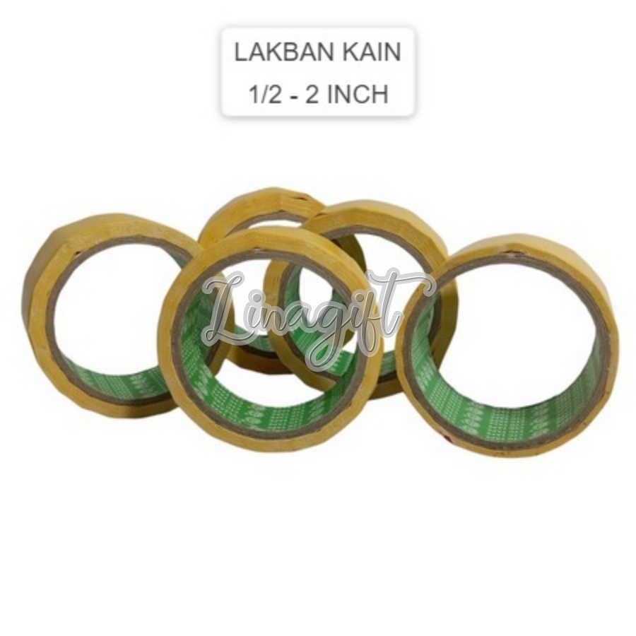 OBRAL - PLAKBAN KAIN / WARNA 1 INCH/ 1.5 IN/ 2 INCH HITAM / ABU ABU / KUNING / BIRU / MERAH / HIJAU UNTUK JILID BUKU ATAU KEBUTUHAN PACKING