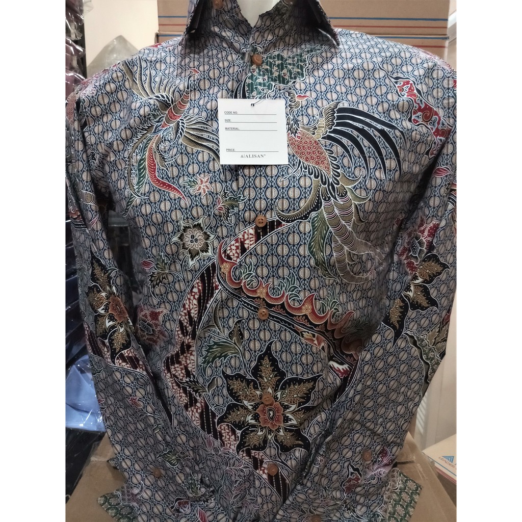 ALISAN Original Kemeja Batik Lengan Panjang - REGULER - Motif Burung //HIJAU TOSCA//
