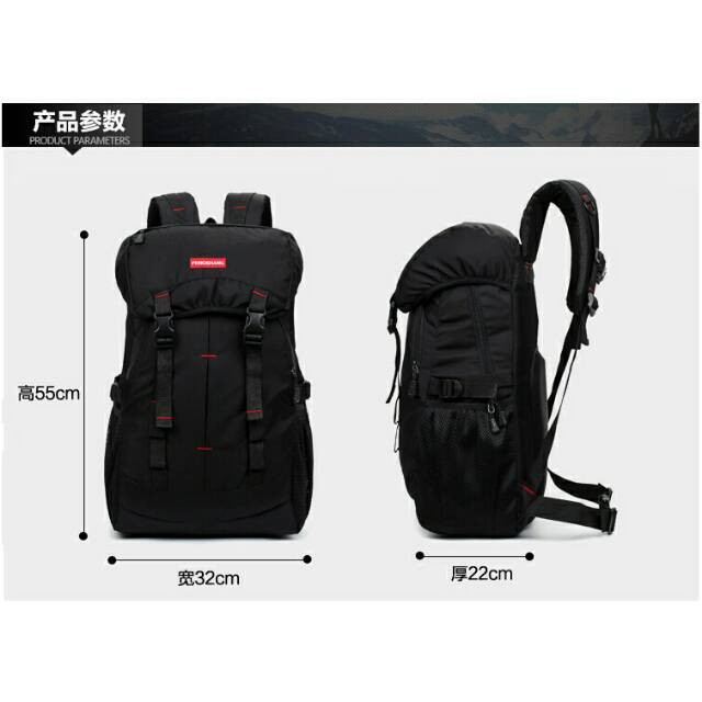 Tas ransel Gunung Reedark Outdoor Waterproof NH15Y001-Z Black Grab Medan