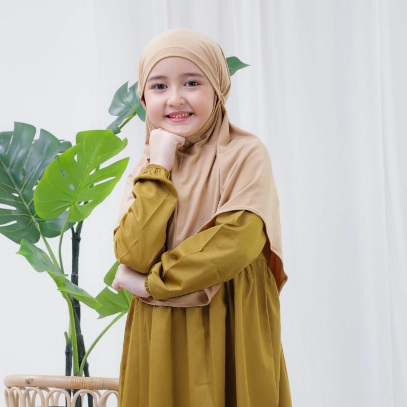 Hijab Anak Bergo Premium / Hijab Tasya Bergo Anak Bergo Maryam Anak / Jilbab Anak Bergo 4-7th