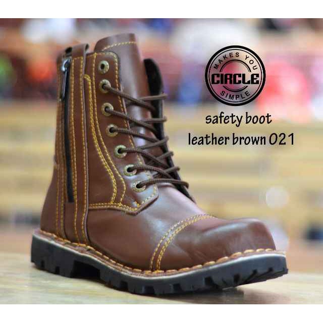 SEPATU ADIDAS /  Tas Ransel / Dompet Pria / sepatu circle zipper safety kulit brown