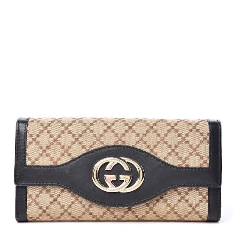 GUCCI Diamante Interlocking G Continental Wallet  Brown (Preloved) AUTHENTIC