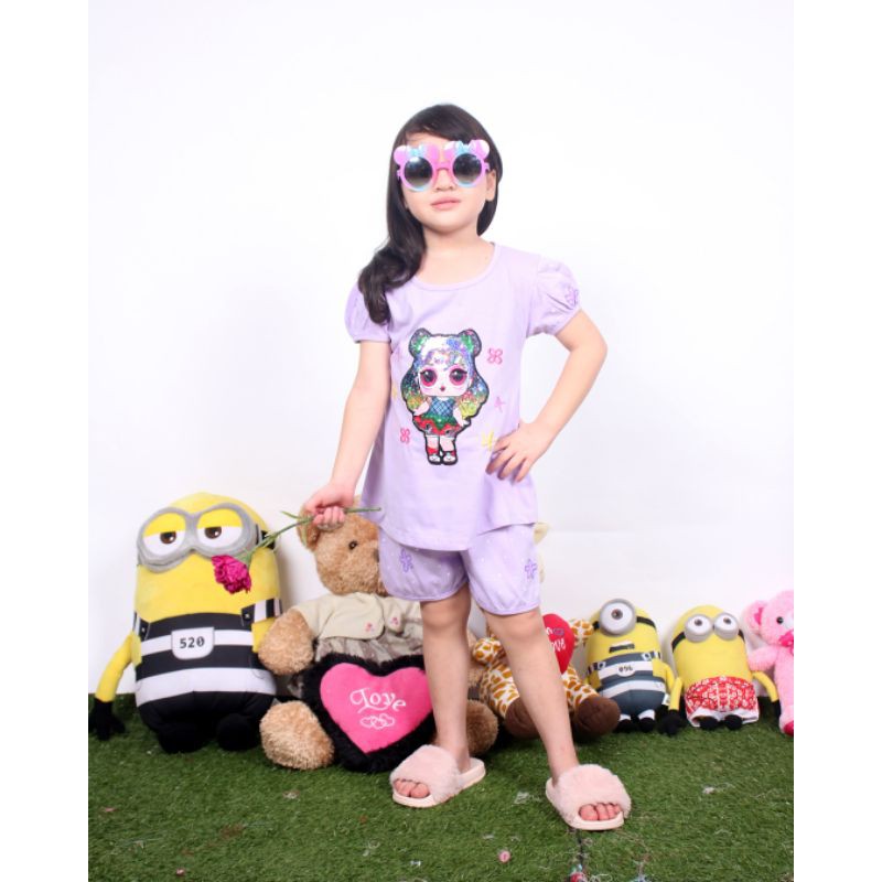 SETELAN KLEPON PAKAIAN BAJU ANAK PEREMPUAN 2-7 TAHUN  MOTIF CUTE GIRL