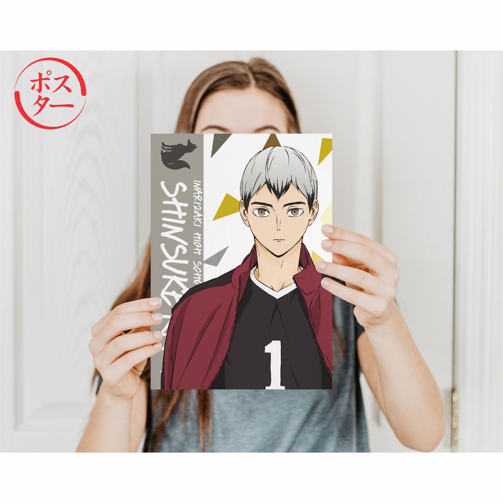 Koleksi Poster Anime Haikyuu A -  Hinata Kageyama Tsukishima Oikawa Kenma Bokuto Atsumu  - Size A4+-Kita A