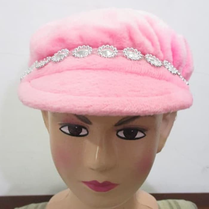 Topi Bayi Balita Anak Bulu Hiasan Mata Silver Metalic Warna Lucu Bayi