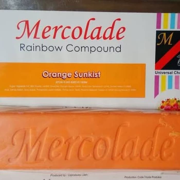 

[1kg] Mercolade Orange Sunkis 1kg Chocolate Rainbow Compound - Cokelat Batangan Warna Oren Rasa Jeruk
