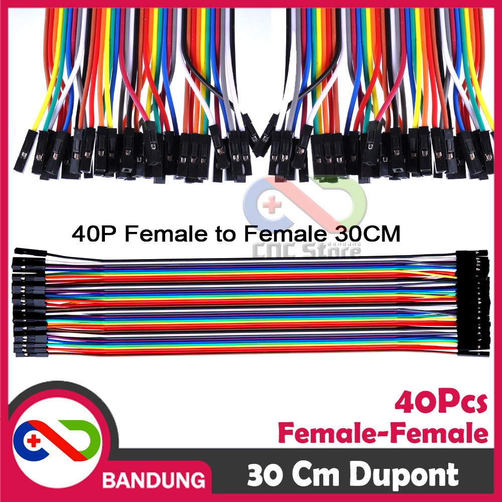 40PCS JUMPER CABLE KABEL 30CM FEMALE TO FEMALE DUPONT