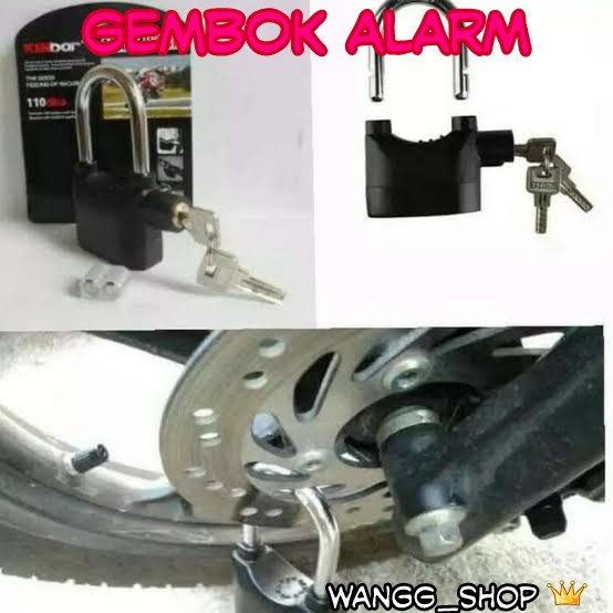 GEMBOK ANTI MALING ADA ALARM UNTUK MOTOR PAGAR / ALARM LOCK FOR ANTI THIEF