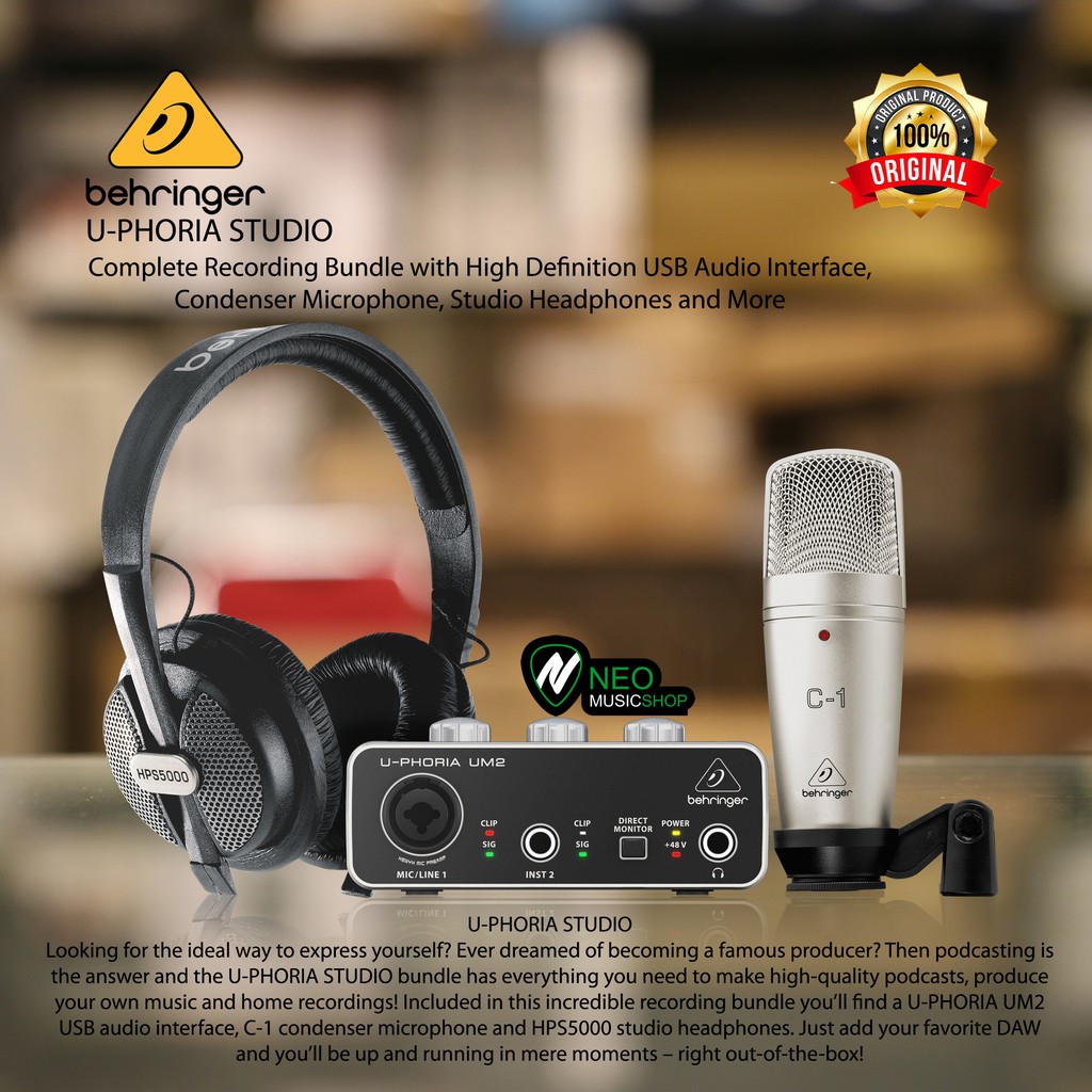 Behringer U-PHORIA STUDIO Complete Recording Bundle Paket Recording